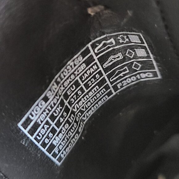 UGG Hazel Black Suede Chelsea Boots 6.5 Womens Waterproof Lug Sole Ankle Bootie - Picture 16 of 16